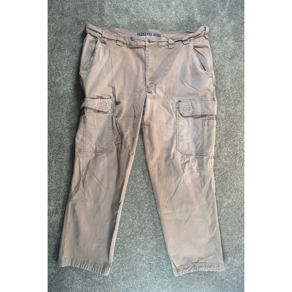 Duluth Trading Co Flex‎ Fire Hose Cargo Pants Mens 50x34 Tan Workwear Utility